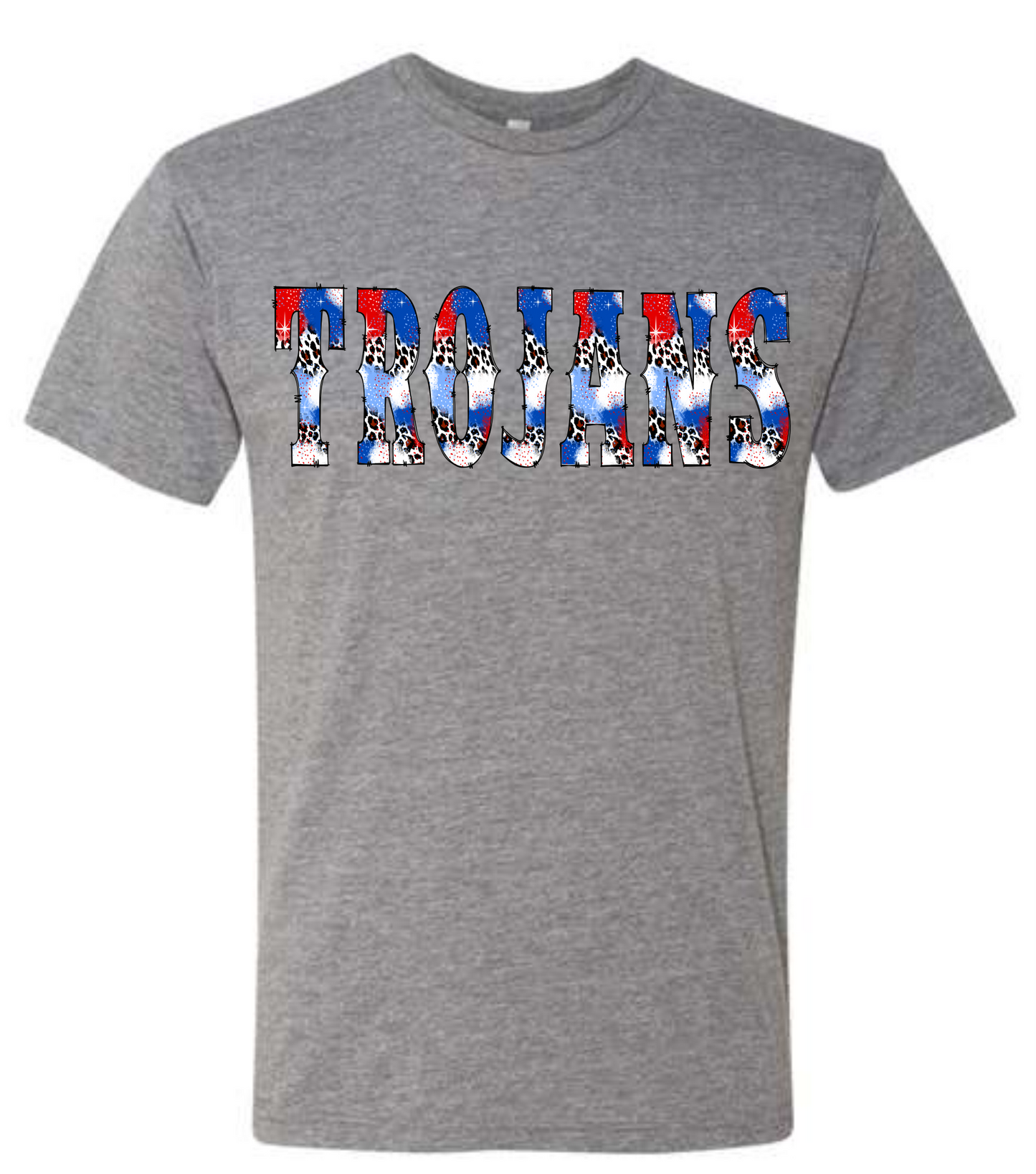TROJANS LEOPARD RED AND BLUE