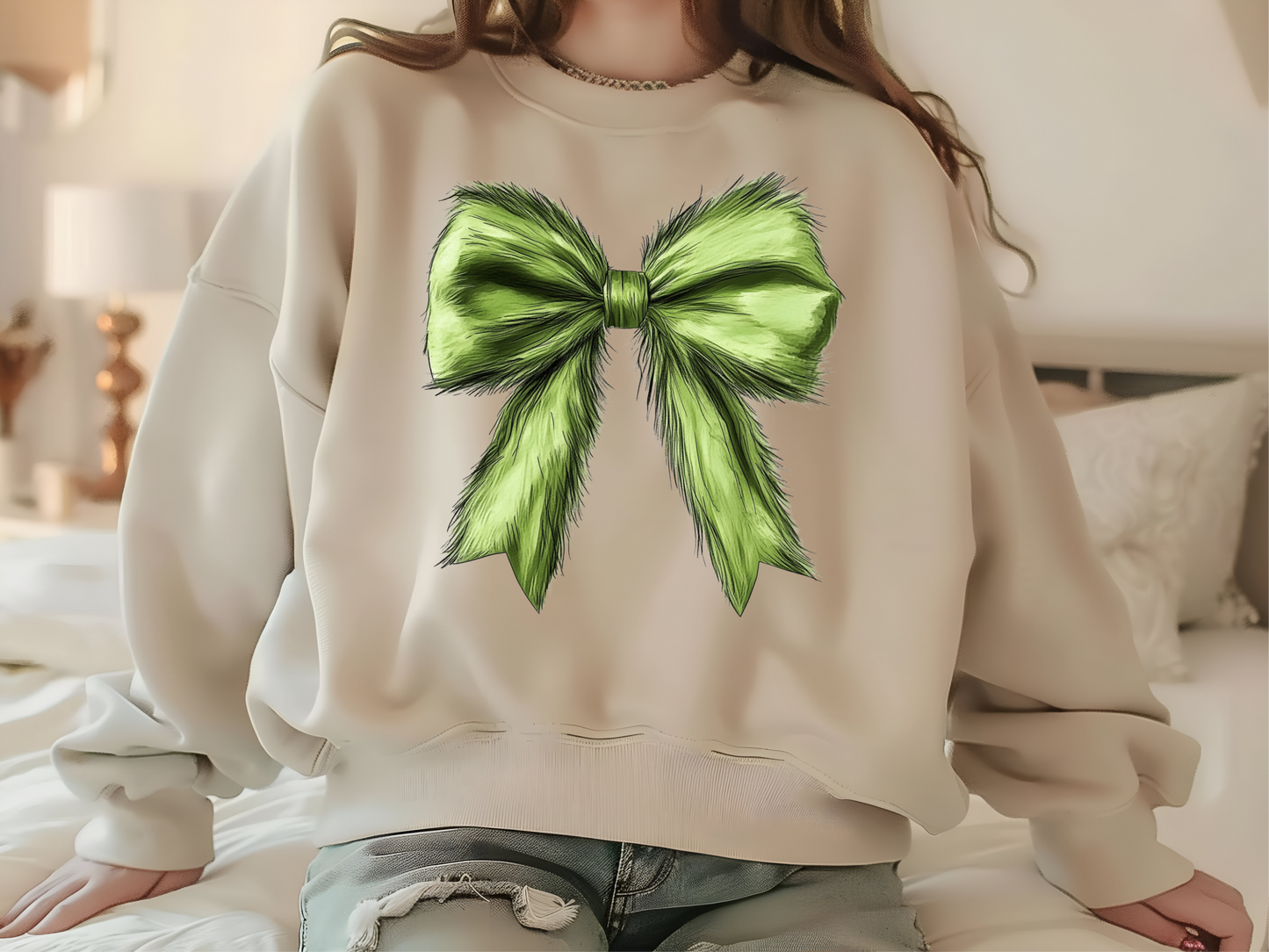 Green Christmas Bow