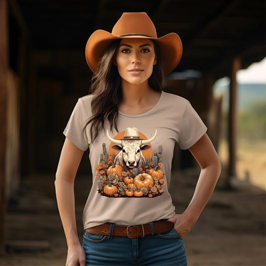 Longhorn and Pumpkins